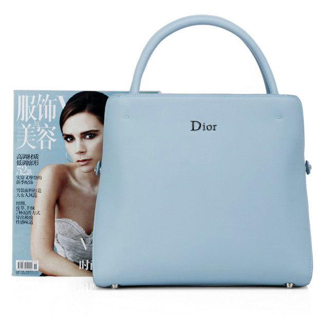 dior bar medium top handle bag calfskin 0906 light blue